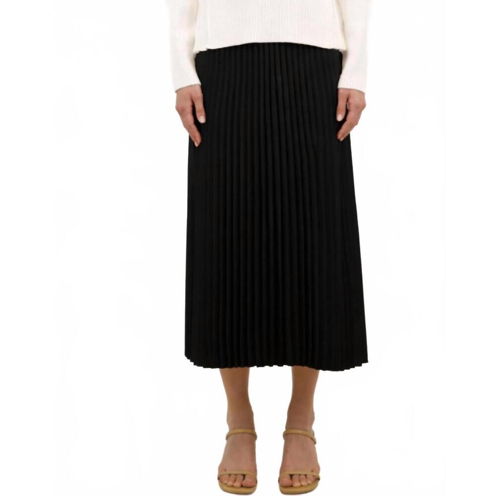 NEW SIMKHAI valor midi chevron pleated skirt in black